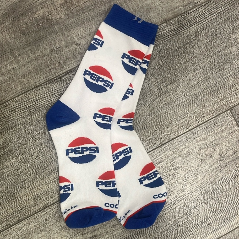 Pepsi All Over Crew Socks- Size Large-NWOT